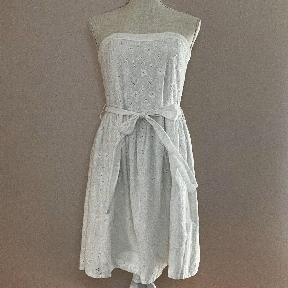 Strapless Cotton Eyelet Dress